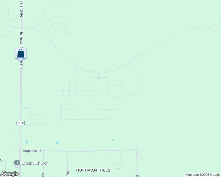 map of restaurants, bars, coffee shops, grocery stores, and more near 42 Magnolia Lane in Huffman