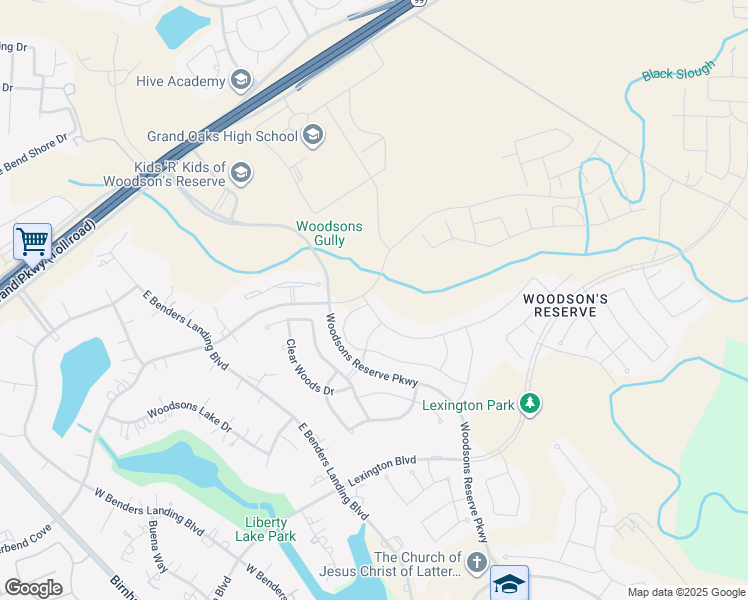 map of restaurants, bars, coffee shops, grocery stores, and more near 4007 Pleasant Ridge Drive in Spring