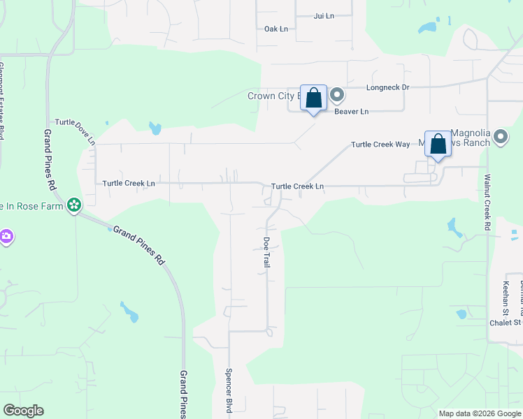 map of restaurants, bars, coffee shops, grocery stores, and more near 24911 Doe Trail in Magnolia