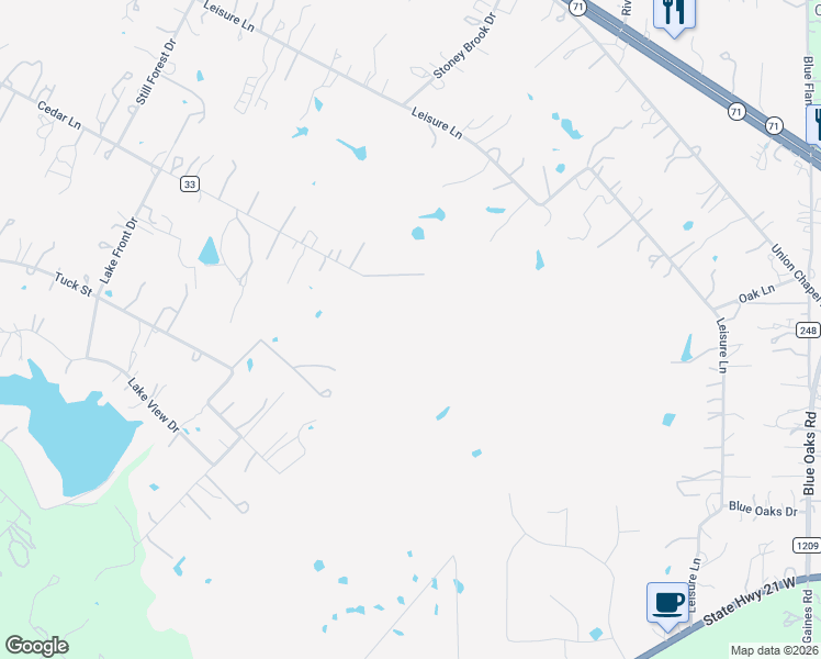 map of restaurants, bars, coffee shops, grocery stores, and more near 100 Cedar Lane in Cedar Creek