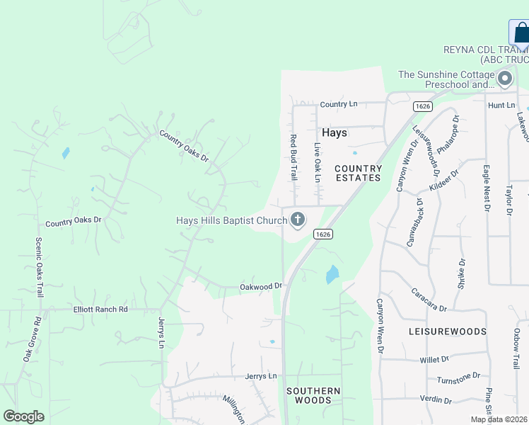 map of restaurants, bars, coffee shops, grocery stores, and more near 400 Hardin Loop in Buda