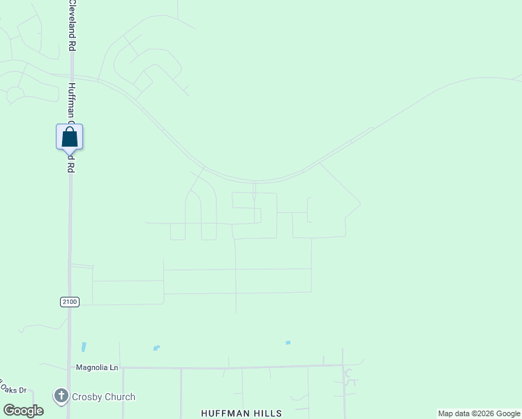 map of restaurants, bars, coffee shops, grocery stores, and more near 38 Magnolia Lane in Huffman