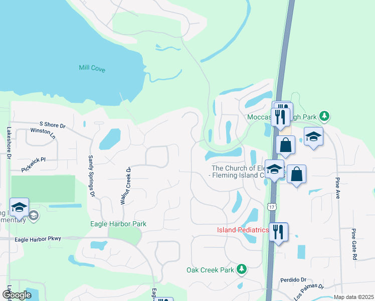 map of restaurants, bars, coffee shops, grocery stores, and more near 1312 Holmes Landing Drive in Orange Park