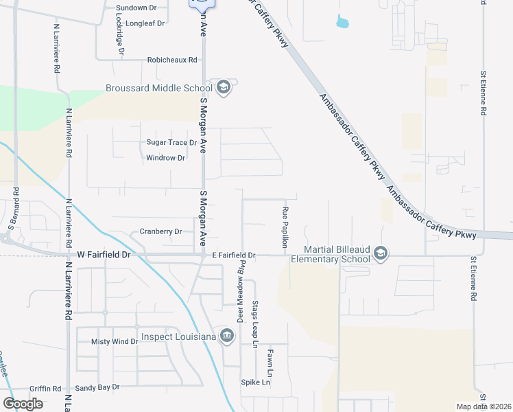 map of restaurants, bars, coffee shops, grocery stores, and more near 105 Rue Campagne in Broussard