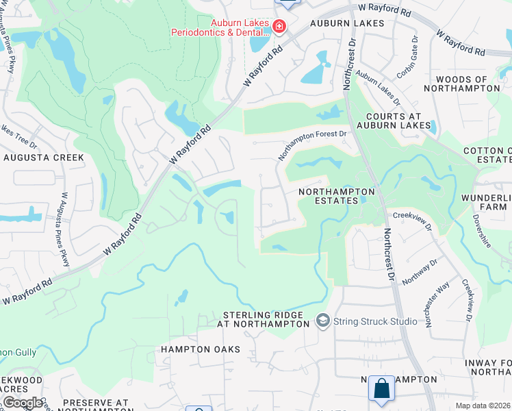 map of restaurants, bars, coffee shops, grocery stores, and more near 24807 Kennington Way in Spring