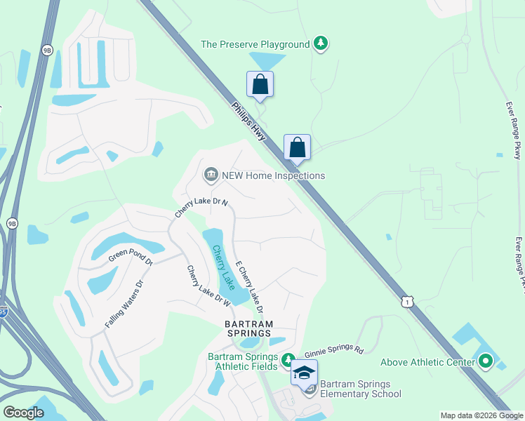 map of restaurants, bars, coffee shops, grocery stores, and more near 6306 Forest Stump Lane in Jacksonville