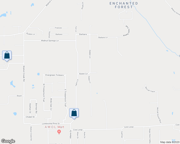 map of restaurants, bars, coffee shops, grocery stores, and more near 31703 Debbi Lane in Magnolia