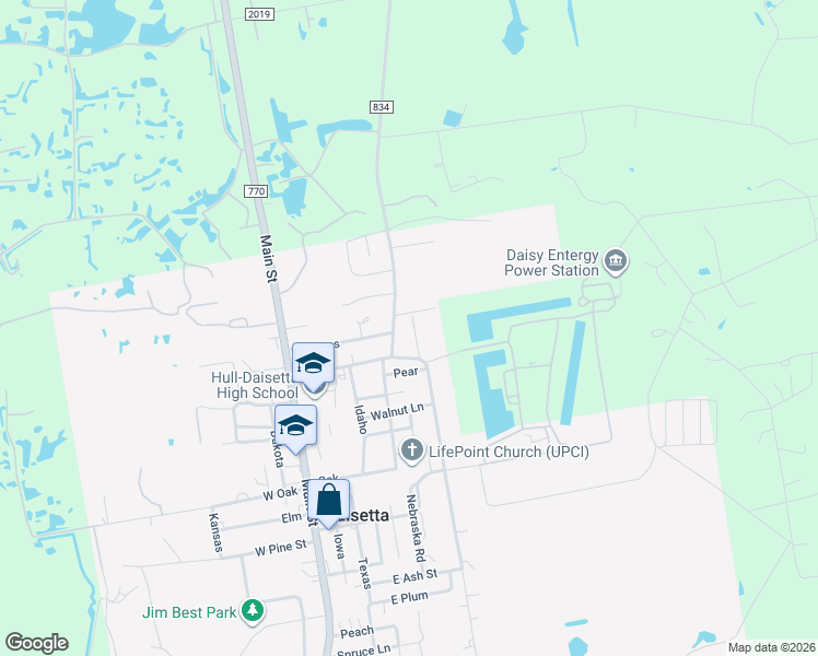 map of restaurants, bars, coffee shops, grocery stores, and more near 803 Virginia Street in Daisetta