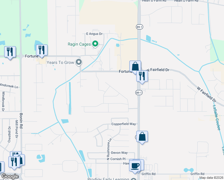 map of restaurants, bars, coffee shops, grocery stores, and more near 102 Emerson Road in Youngsville