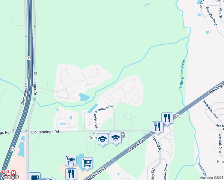 map of restaurants, bars, coffee shops, grocery stores, and more near 1596 Backwater Drive in Middleburg