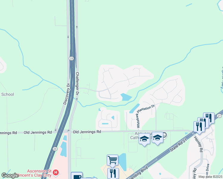 map of restaurants, bars, coffee shops, grocery stores, and more near 3611 Whisper Creek Boulevard in Middleburg