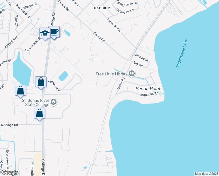 map of restaurants, bars, coffee shops, grocery stores, and more near 4195 Pine Road in Orange Park