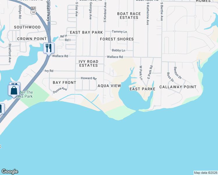 map of restaurants, bars, coffee shops, grocery stores, and more near in Callaway
