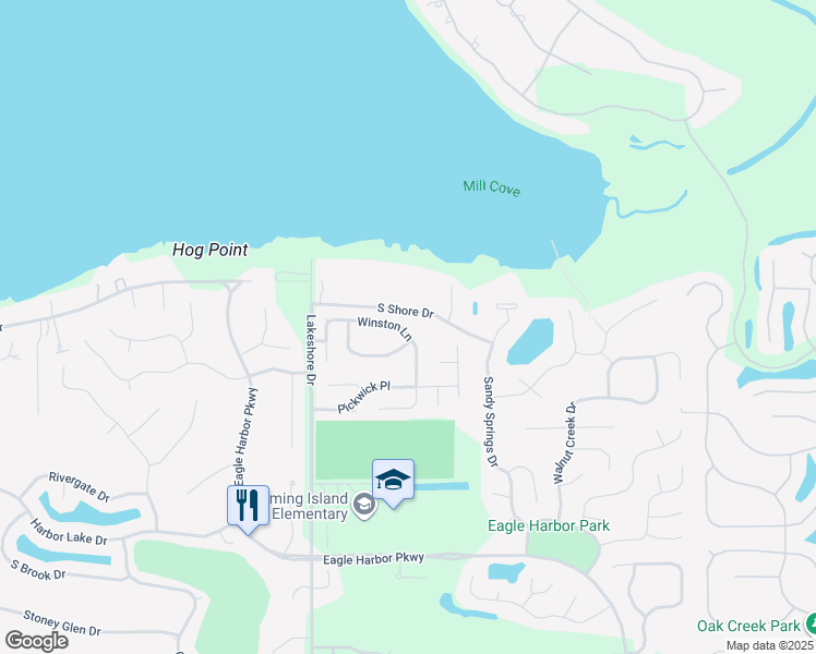 map of restaurants, bars, coffee shops, grocery stores, and more near 1528 Winston Lane in Orange Park