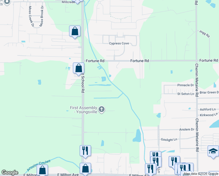 map of restaurants, bars, coffee shops, grocery stores, and more near 127 Maple Grove Lane in Youngsville