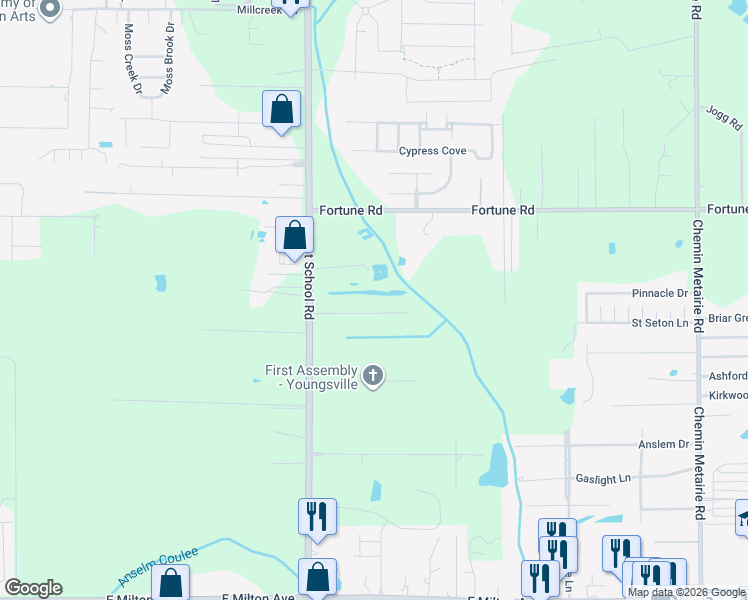 map of restaurants, bars, coffee shops, grocery stores, and more near 127 Maple Grove Lane in Youngsville