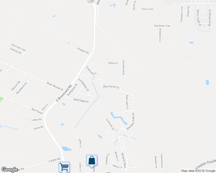 map of restaurants, bars, coffee shops, grocery stores, and more near Blue Heron Drive in Lafayette
