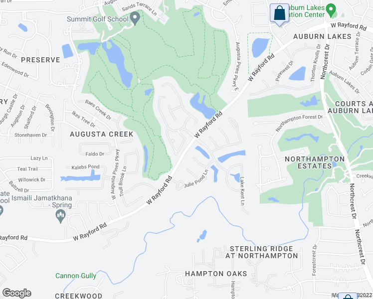 map of restaurants, bars, coffee shops, grocery stores, and more near West Rayford Road in Spring