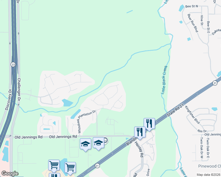 map of restaurants, bars, coffee shops, grocery stores, and more near 1537 Backwater Drive in Middleburg