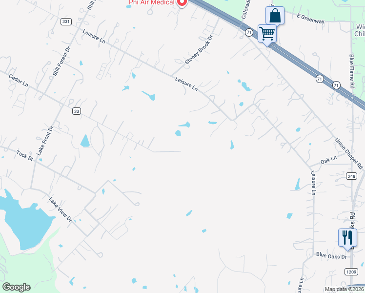 map of restaurants, bars, coffee shops, grocery stores, and more near 100 Cedar Lane in Cedar Creek