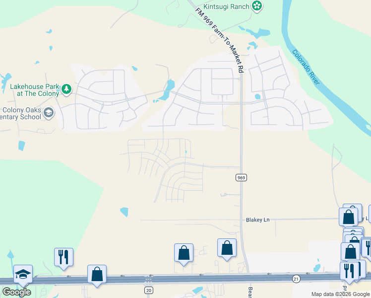 map of restaurants, bars, coffee shops, grocery stores, and more near in Bastrop