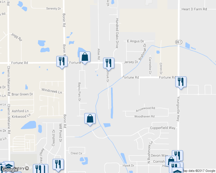 map of restaurants, bars, coffee shops, grocery stores, and more near 200 Southfork Drive in Youngsville