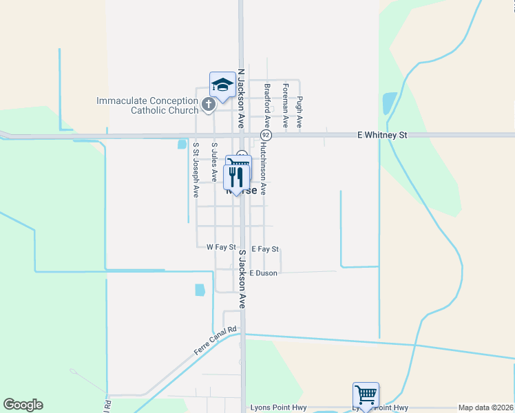map of restaurants, bars, coffee shops, grocery stores, and more near in Morse
