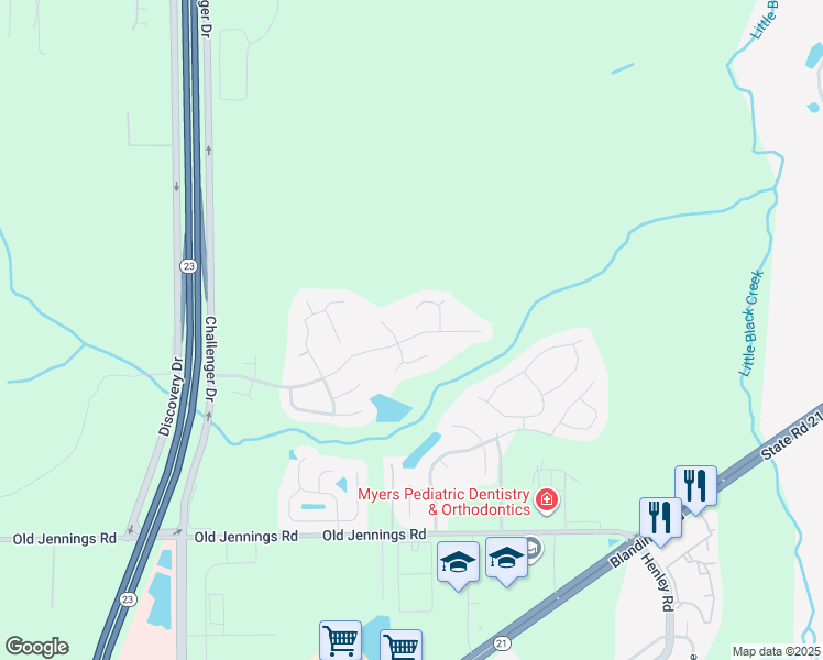 map of restaurants, bars, coffee shops, grocery stores, and more near 3548 Whisper Creek Boulevard in Middleburg