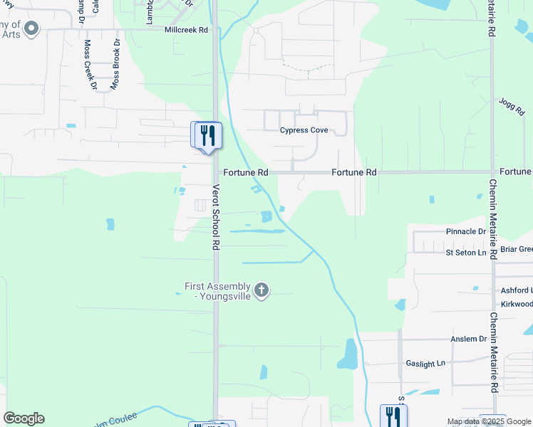 map of restaurants, bars, coffee shops, grocery stores, and more near 135 Veranda Place in Youngsville