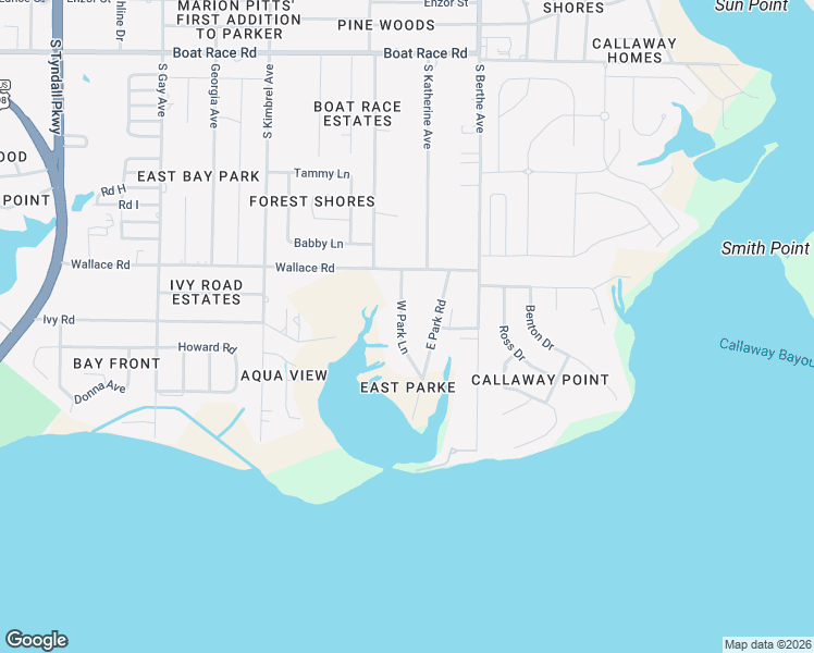 map of restaurants, bars, coffee shops, grocery stores, and more near 1405 West Park Lane in Panama City