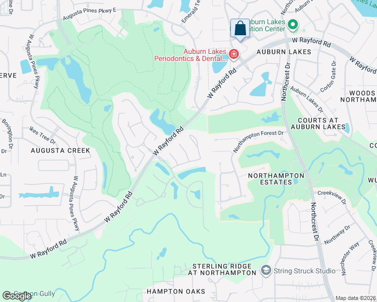 map of restaurants, bars, coffee shops, grocery stores, and more near 25011 Jennifer Heights Court in Spring