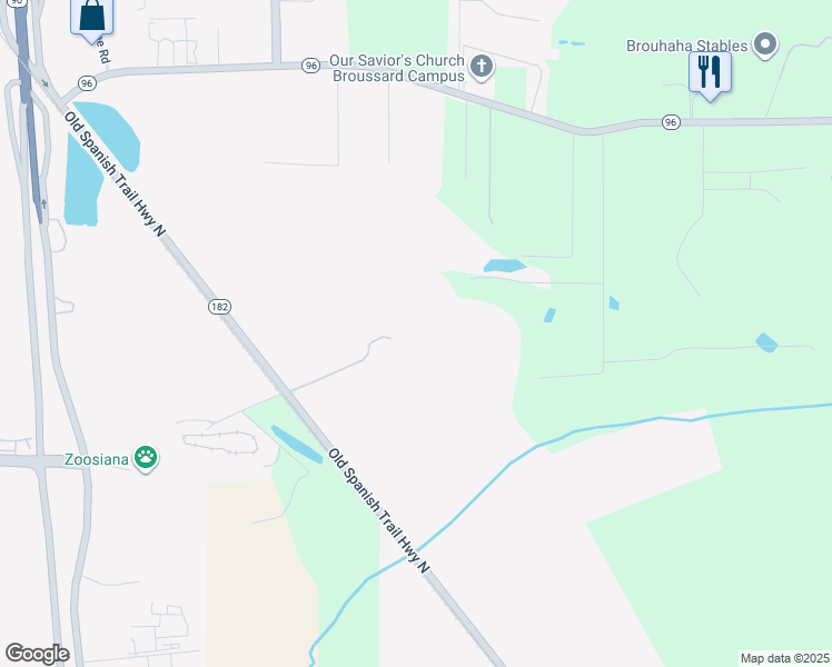 map of restaurants, bars, coffee shops, grocery stores, and more near in Broussard