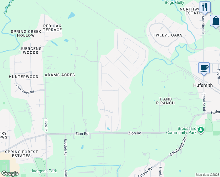 map of restaurants, bars, coffee shops, grocery stores, and more near 30810 Berkshire Downs Drive in Tomball