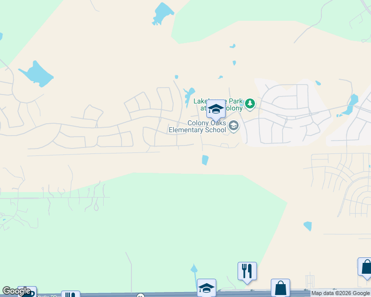 map of restaurants, bars, coffee shops, grocery stores, and more near 115 Salado Creek Trail in Bastrop