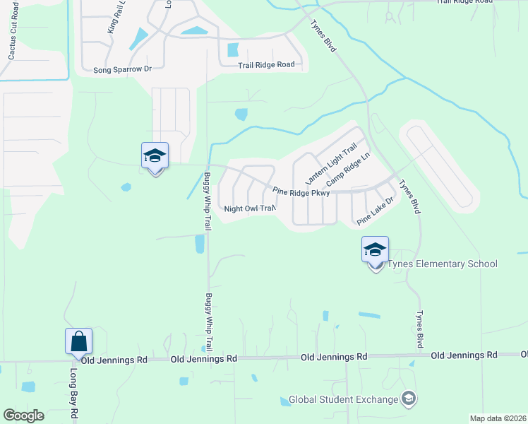 map of restaurants, bars, coffee shops, grocery stores, and more near 1591 Night Owl Trail in Middleburg
