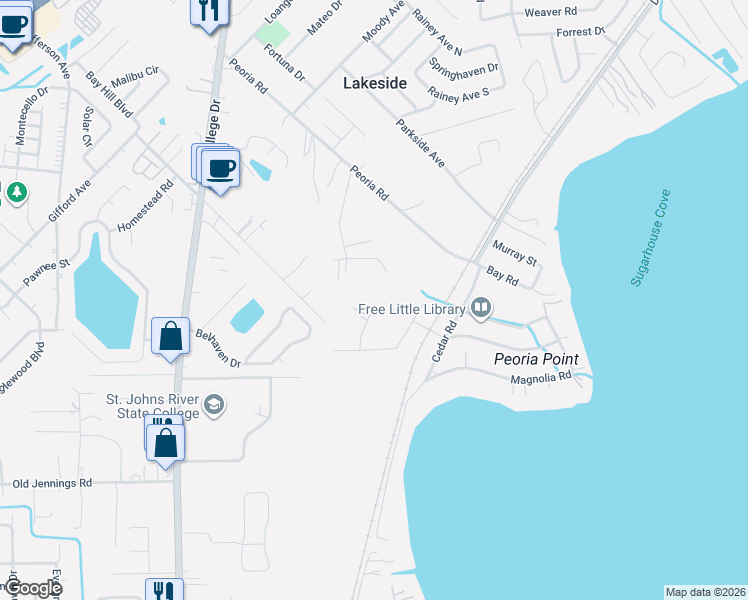 map of restaurants, bars, coffee shops, grocery stores, and more near 3232 Country Oaks Drive in Orange Park