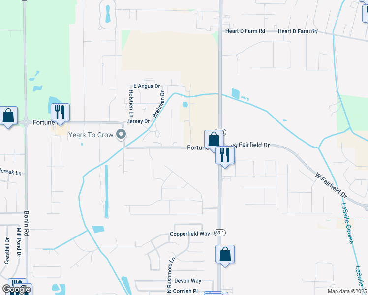 map of restaurants, bars, coffee shops, grocery stores, and more near 1332 Fortune Road in Youngsville
