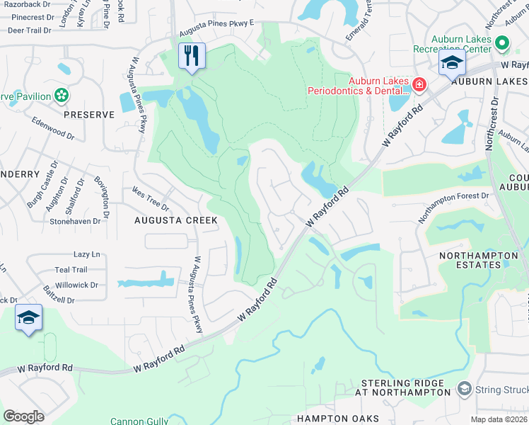 map of restaurants, bars, coffee shops, grocery stores, and more near 34 West Shadow Creek Villas Loop in Spring