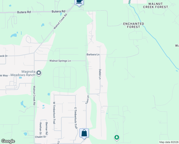 map of restaurants, bars, coffee shops, grocery stores, and more near 31802 Terri Lane in Magnolia