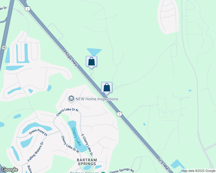 map of restaurants, bars, coffee shops, grocery stores, and more near 11723 Wells Creek Parkway in Jacksonville