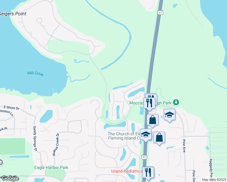 map of restaurants, bars, coffee shops, grocery stores, and more near 1468 Marsh Rabbit Way in Orange Park