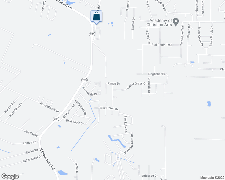 map of restaurants, bars, coffee shops, grocery stores, and more near Gunter Grass Court in Lafayette