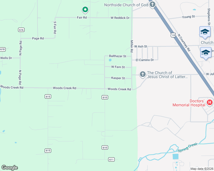 map of restaurants, bars, coffee shops, grocery stores, and more near 2216 Woods Creek Road in Perry