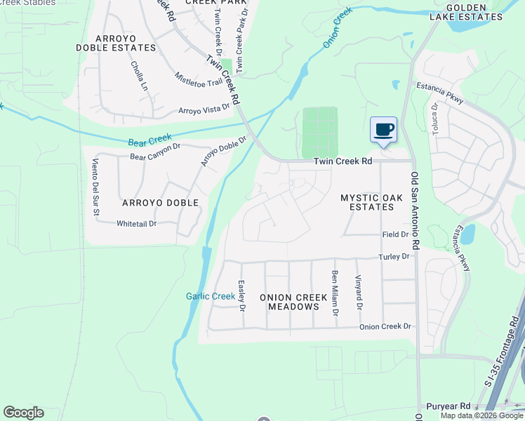 map of restaurants, bars, coffee shops, grocery stores, and more near 216 Buffalo Ridge Drive in Manchaca
