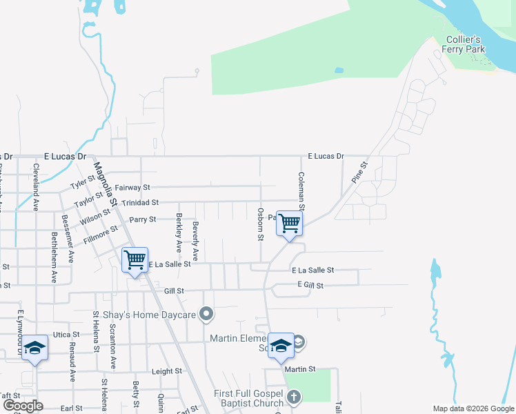 map of restaurants, bars, coffee shops, grocery stores, and more near 1111 Trinidad Street in Beaumont