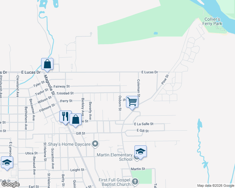 map of restaurants, bars, coffee shops, grocery stores, and more near 1111 Trinidad Street in Beaumont