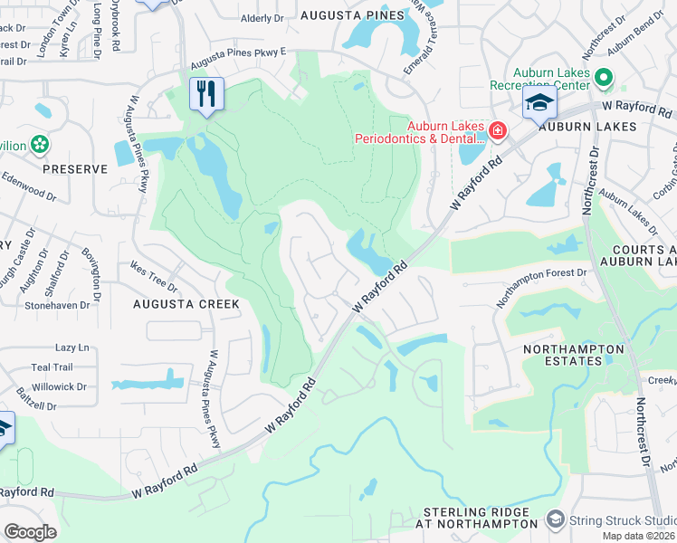 map of restaurants, bars, coffee shops, grocery stores, and more near 23 Post Shadow Estate Drive in Spring