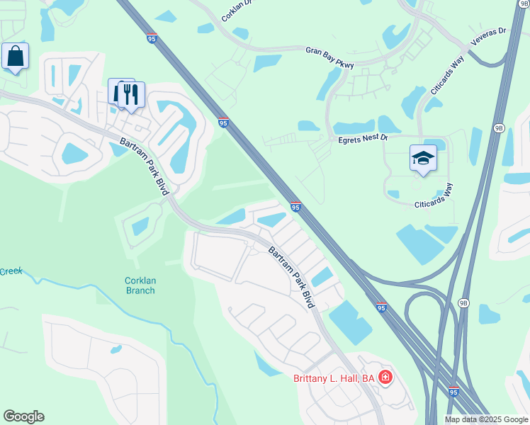 map of restaurants, bars, coffee shops, grocery stores, and more near 7014 Coldwater Drive in Jacksonville