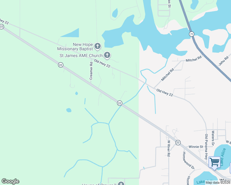 map of restaurants, bars, coffee shops, grocery stores, and more near 1315 Florida 22 in Wewahitchka