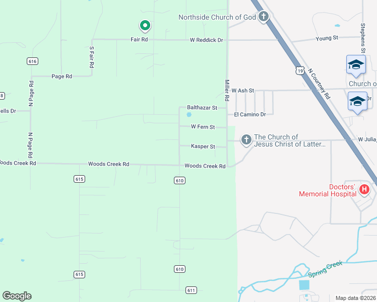 map of restaurants, bars, coffee shops, grocery stores, and more near 2216 Woods Creek Road in Perry